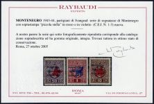 1943, Italien Besetzung II. WK Montenegro, CEI Segn. 1-3, **