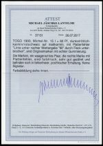 1900, Deutsche Kolonien Togo, 15 PF I, **