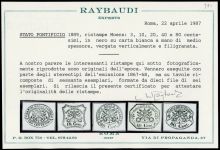 1889, Italien Staaten Kirchenstaat, 13+15-18 P II