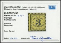1862, Altdeutschland Baden Landpost, LP 2 y, **