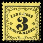 1862, Altdeutschland Baden Landpost, LP 2 y, **
