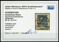 1923, Deutsches Reich Dienst Regierung Wiesbaden, WIE 10 II b K, ...