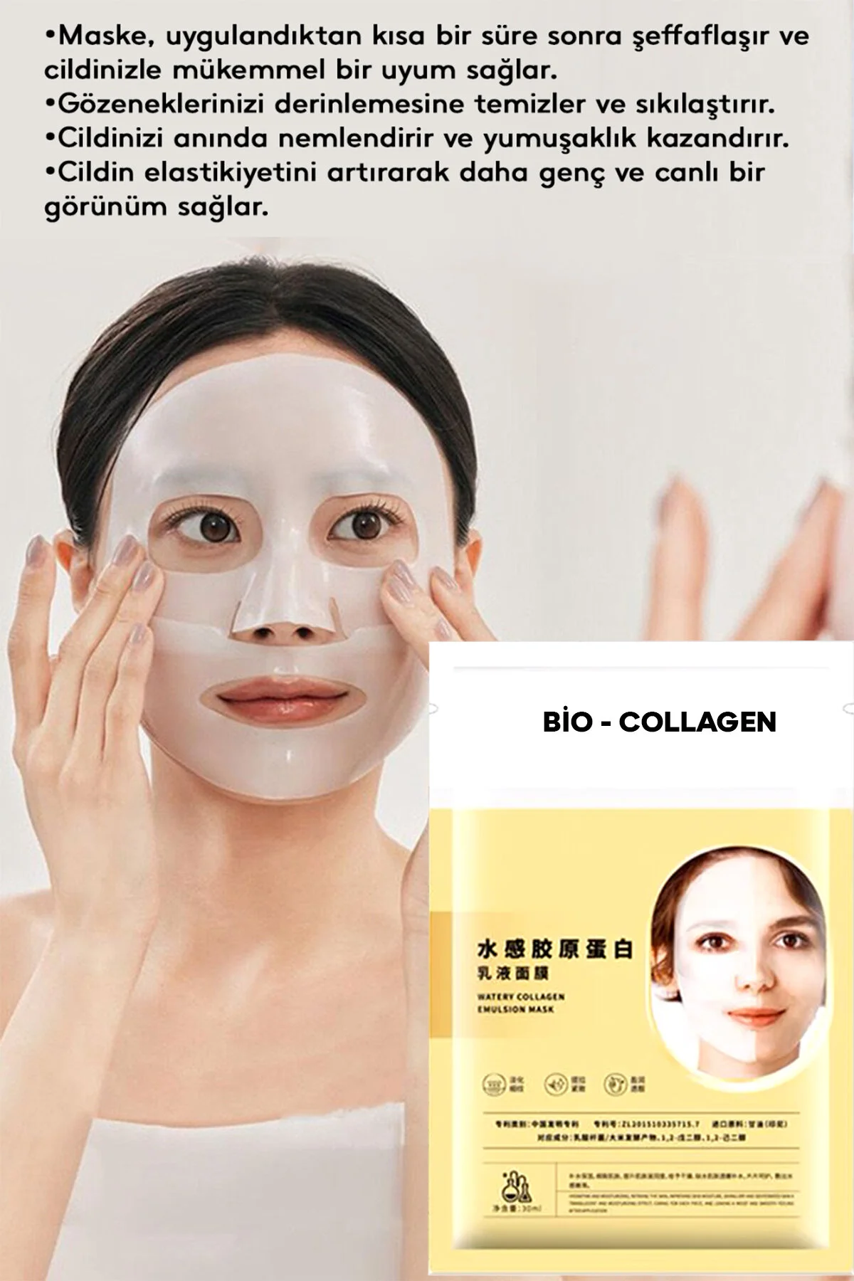 Doğal Kolajen Cilt Maskesi – Anında Parlaklık ve Nemlendirme - Görsel 5
