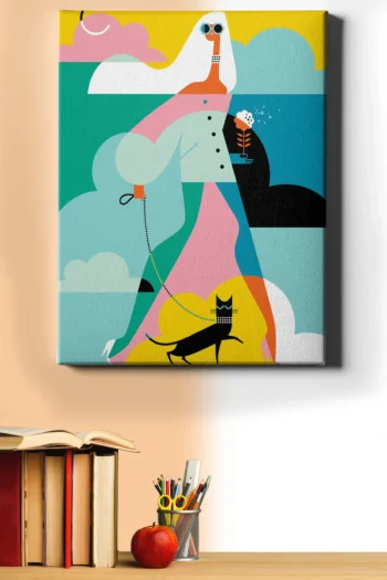 Sayılarla Boyama Seti Çerçeveli Kasnaklı Zengin Kız 50x65 Cm