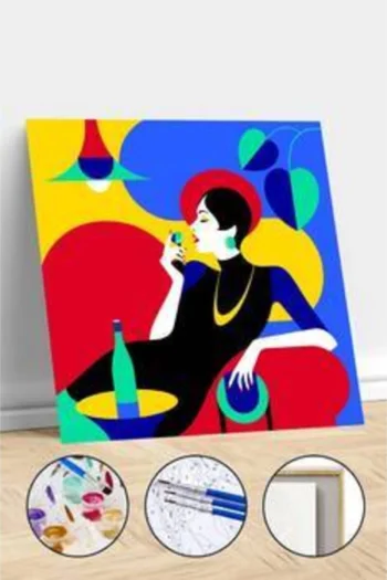 Sayılarla Boyama Seti Çerçeveli Kasnaklı Renkli Eğlence 60x75 Cm