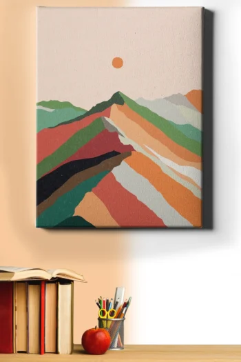 Sayılarla Boyama Seti Çerçeveli Kasnaklı Yalnız Dağ 2 50x65 Cm