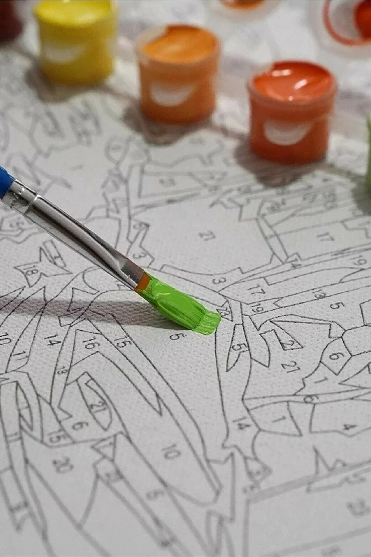 Sayılarla Boyama Seti Çerçeveli Kasnaklı Renkli Müzisyen Adam 60x75 Cm - Görsel 7