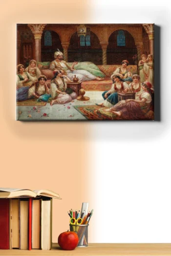 Sayılarla Boyama Seti Çerçeveli Kasnaklı Akşam Sefası 60x75 Cm