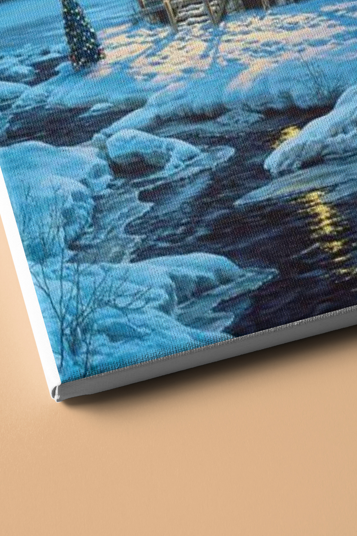 Sayılarla Boyama Seti Çerçeveli Kasnaklı Karlı Ev - Görsel 3