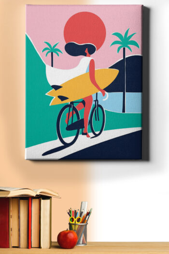 Sayılarla Boyama Seti Çerçeveli Kasnaklı Sörfçü Kız