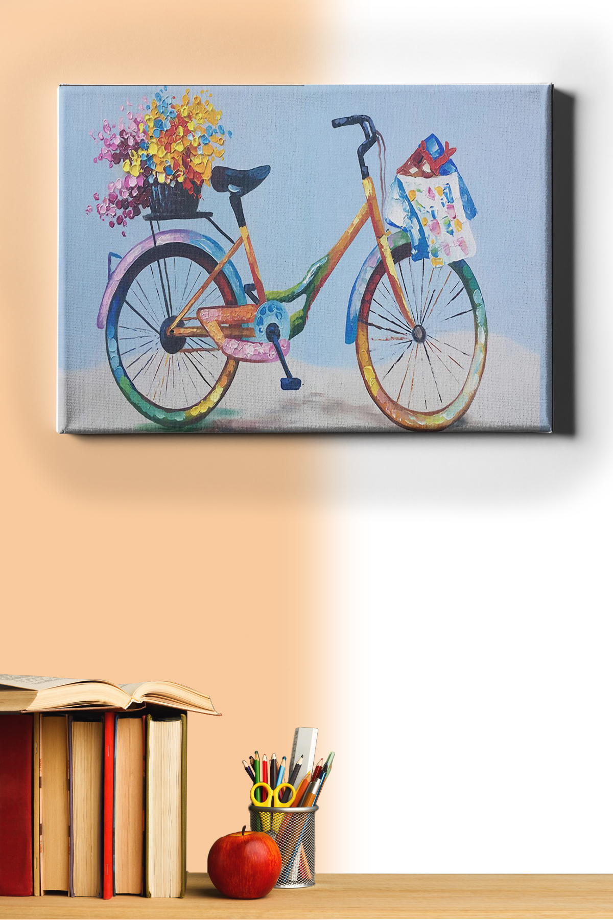 Sayılarla Boyama Seti Çerçeveli Kasnaklı Renkli Bisiklet