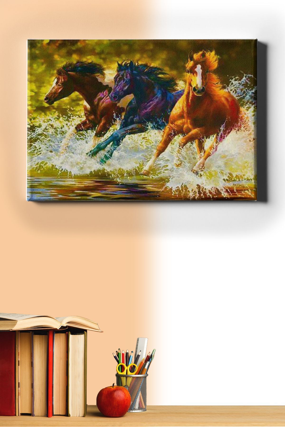 Sayılarla Boyama Seti Çerçeveli Kasnaklı 3 At