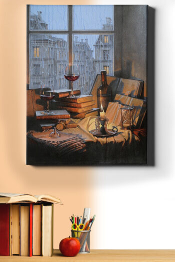 Sayılarla Boyama Seti Çerçeveli Kasnaklı Şairin Manzarası Yakın Çekim