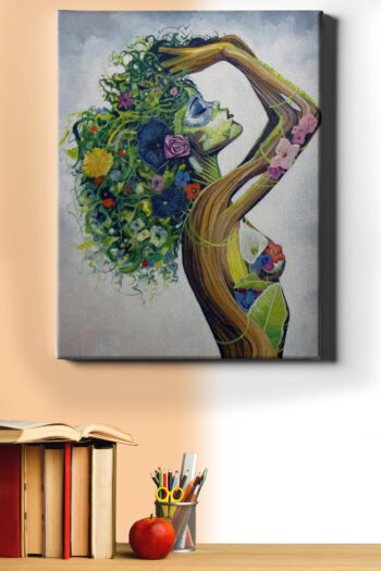 Sayılarla Boyama Seti Çerçeveli Kasnaklı Doğa Ana 2 bitmiş hali