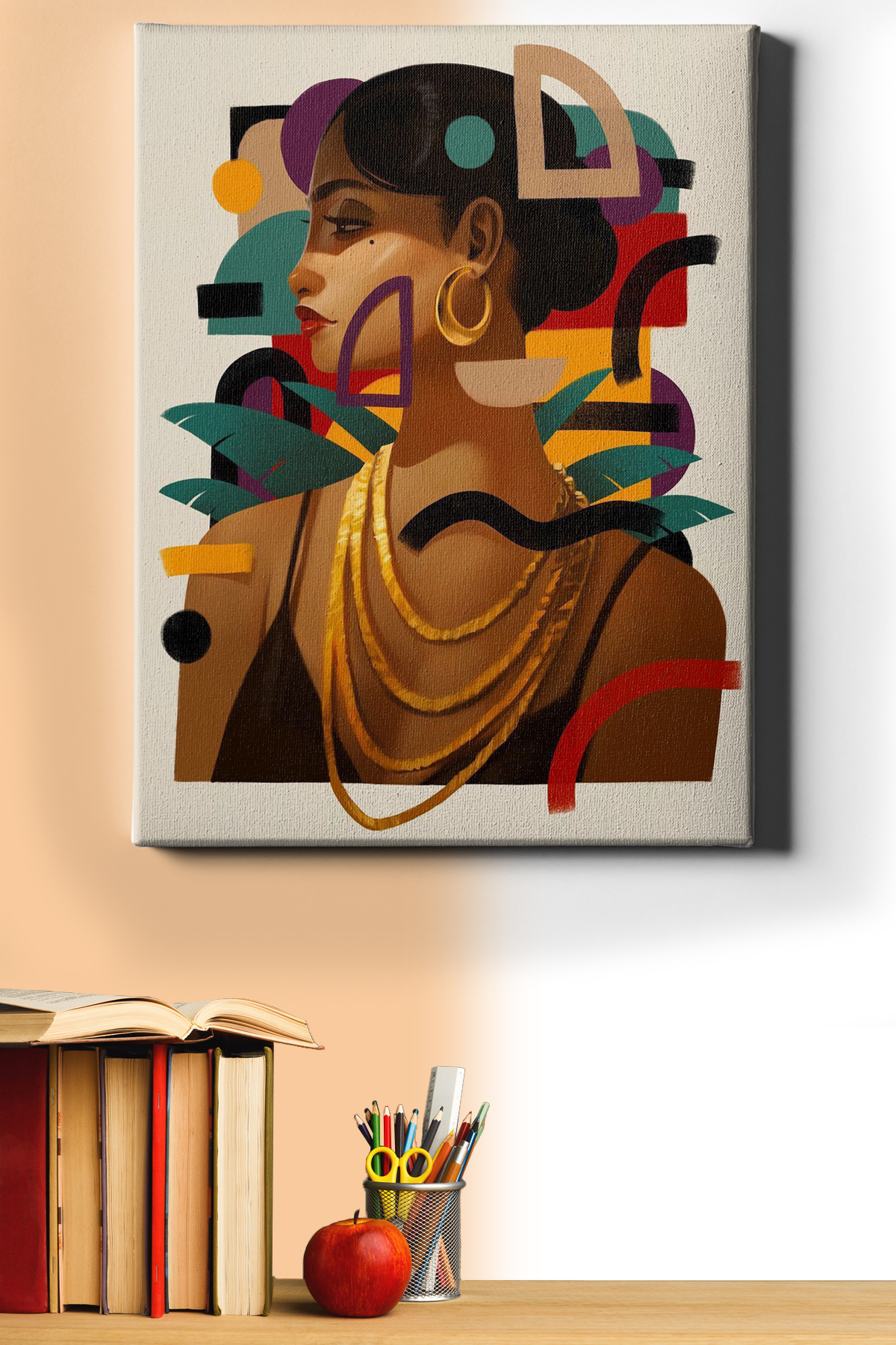 Sayılarla Boyama Seti Çerçeveli Kasnaklı Süslü Kadın