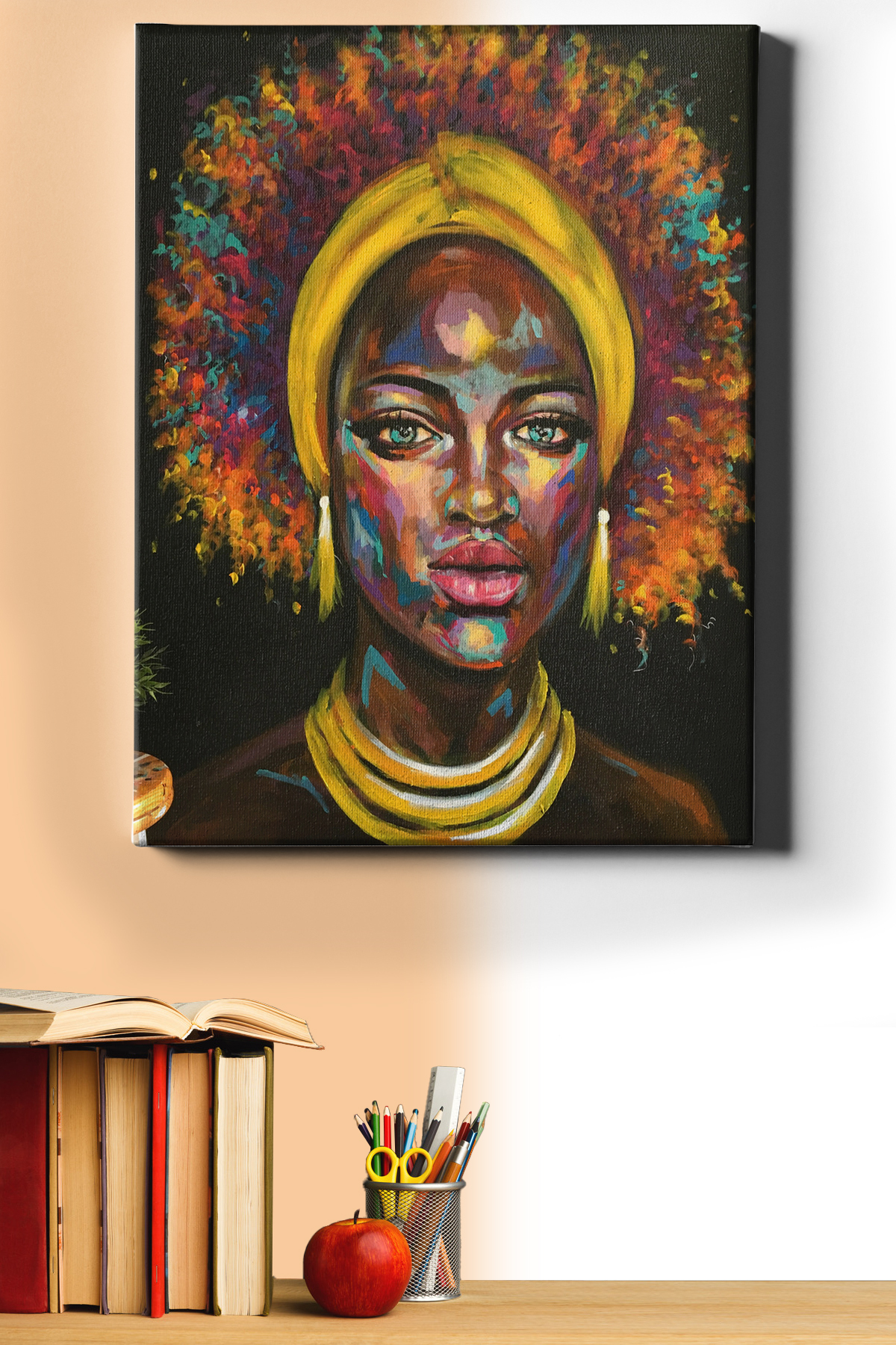 Sayılarla Boyama Seti Çerçeveli Kasnaklı Renkli Afrikalı