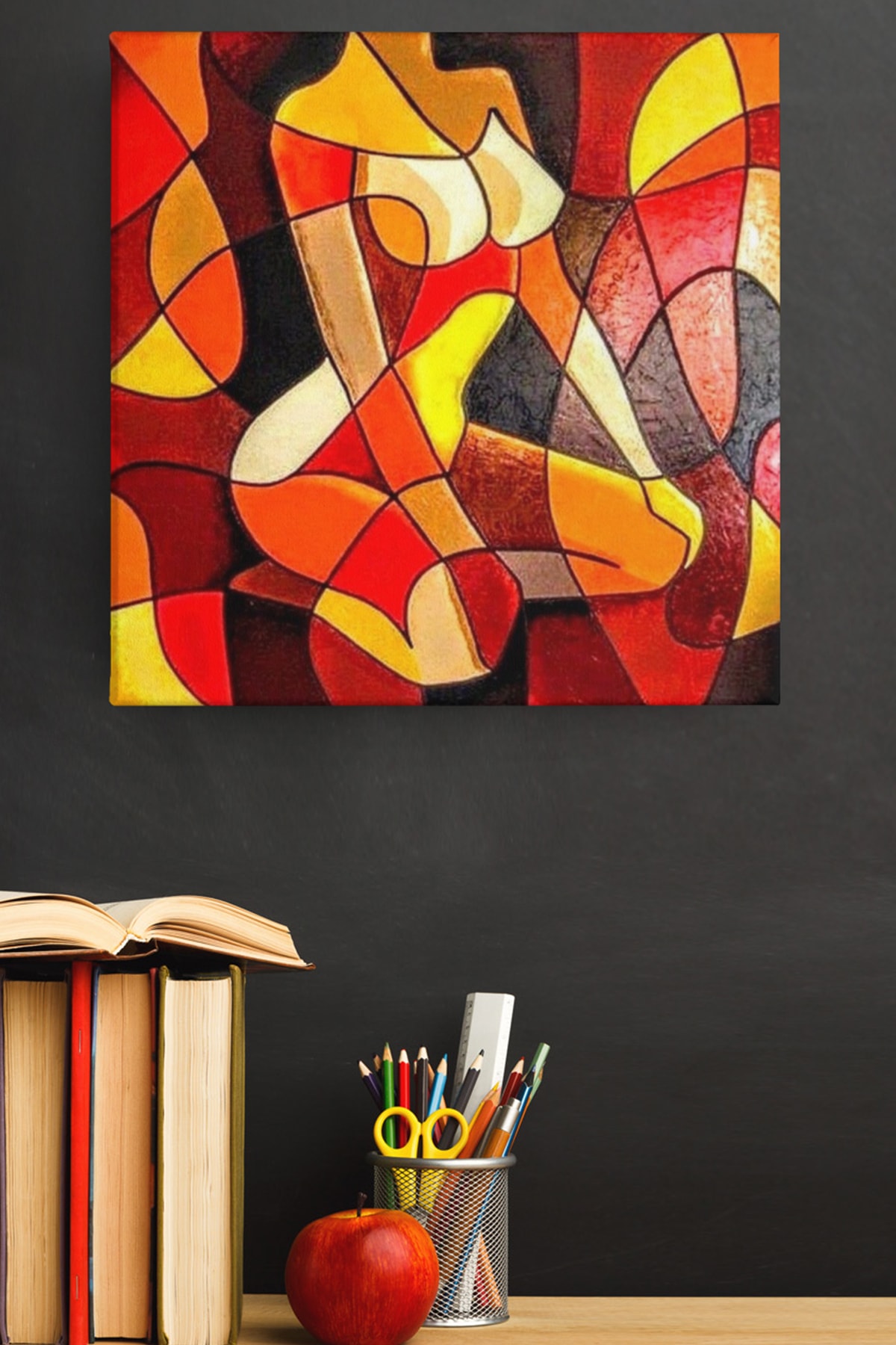 Sayılarla Boyama Seti Çerçeveli Kasnaklı Renkli Kadın 10