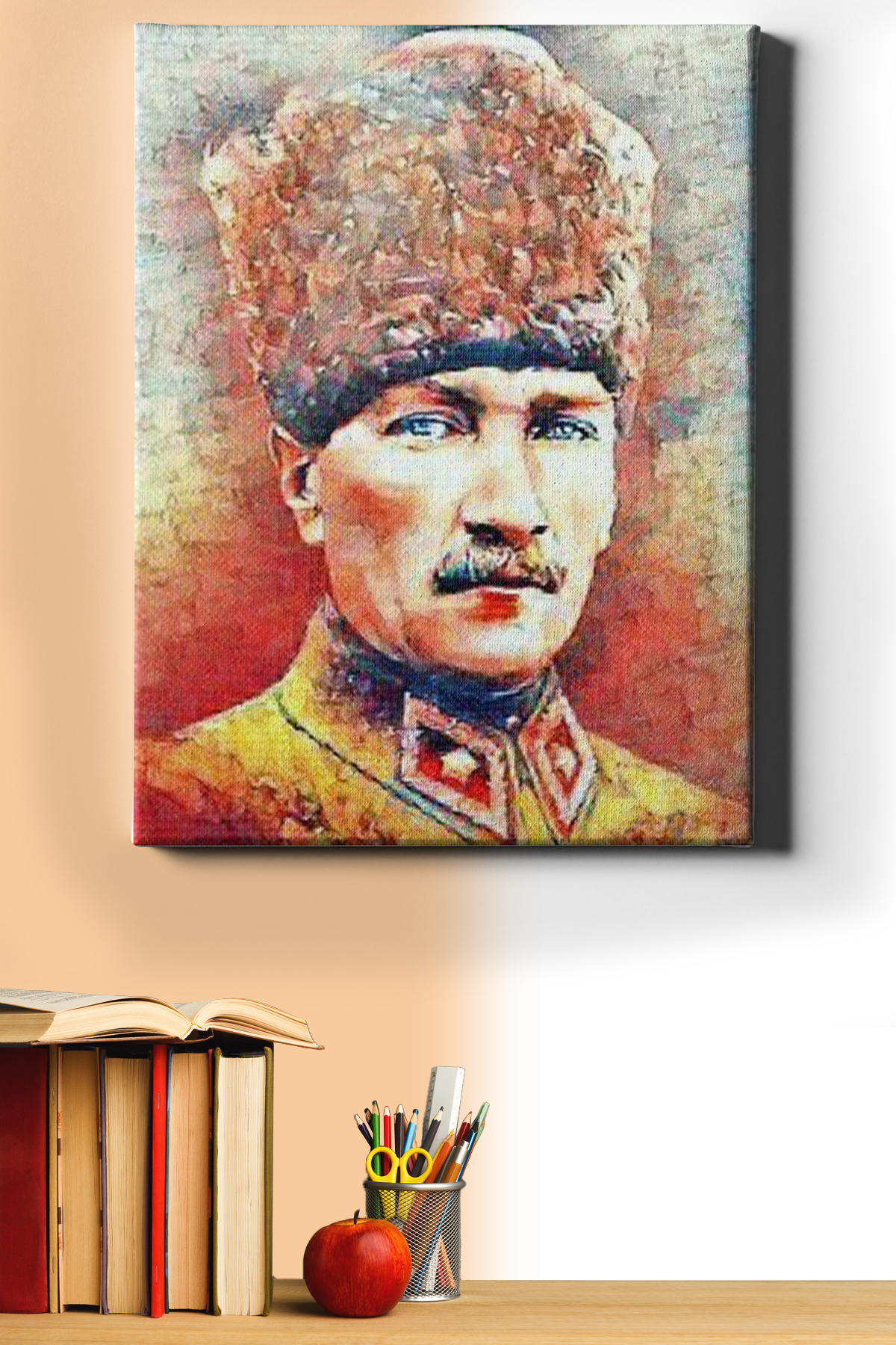 Sayılarla Boyama Seti Çerçeveli Kasnaklı Renkli Atatürk 6