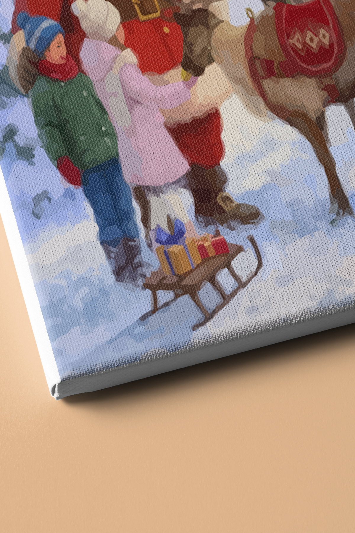 Sayılarla Boyama Seti Kasnaklı Noel Baba Ve Çocuklar - Görsel 3