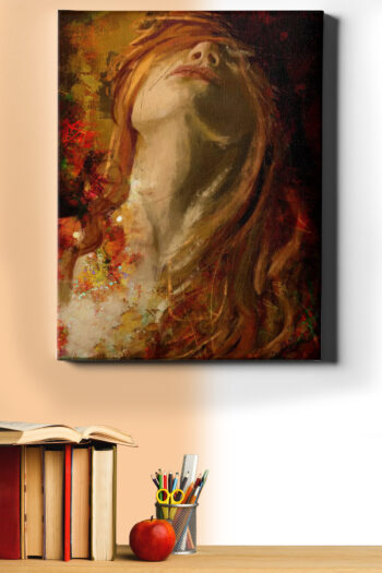 Sayılarla boyama seti, kasnaklı çerçeve, dağınık saçlı kadın figürü