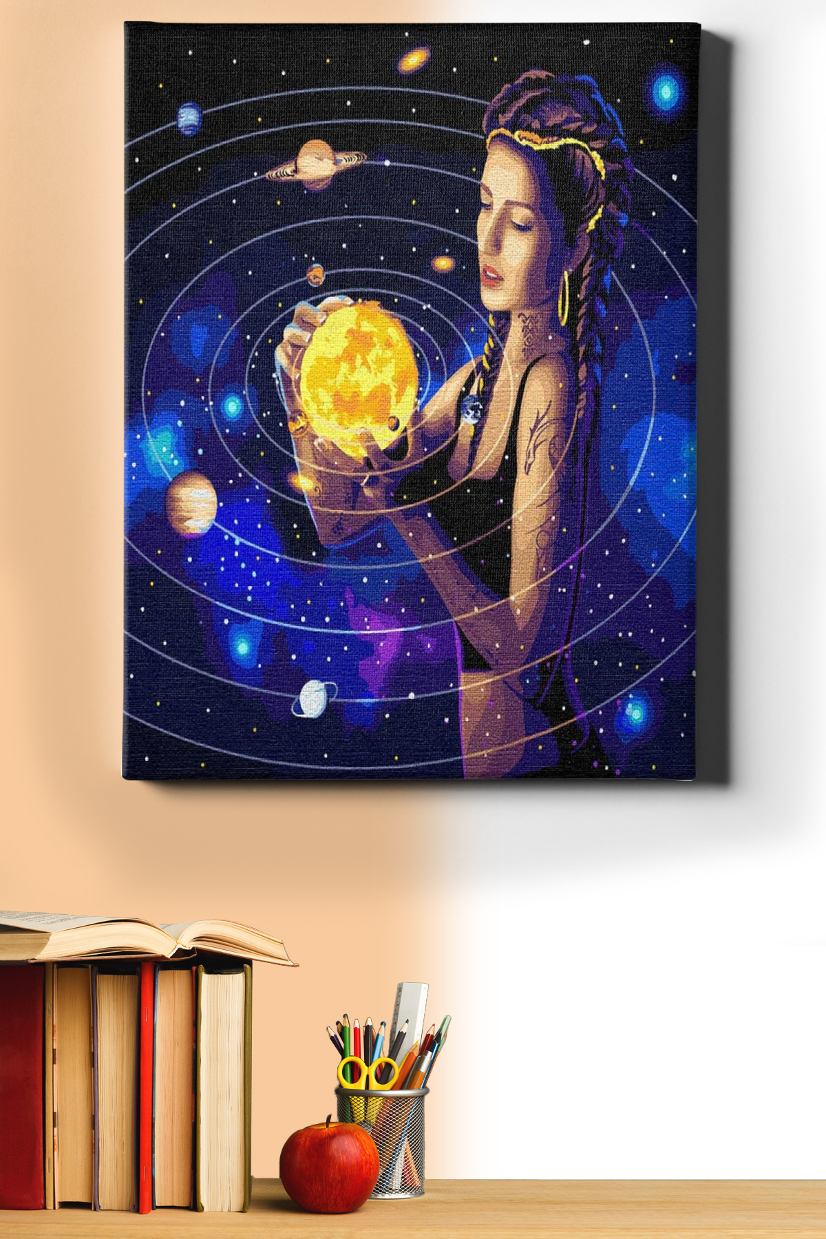 Sayılarla Boyama Seti Kasnaklı Ejderha Dövmeli Kız