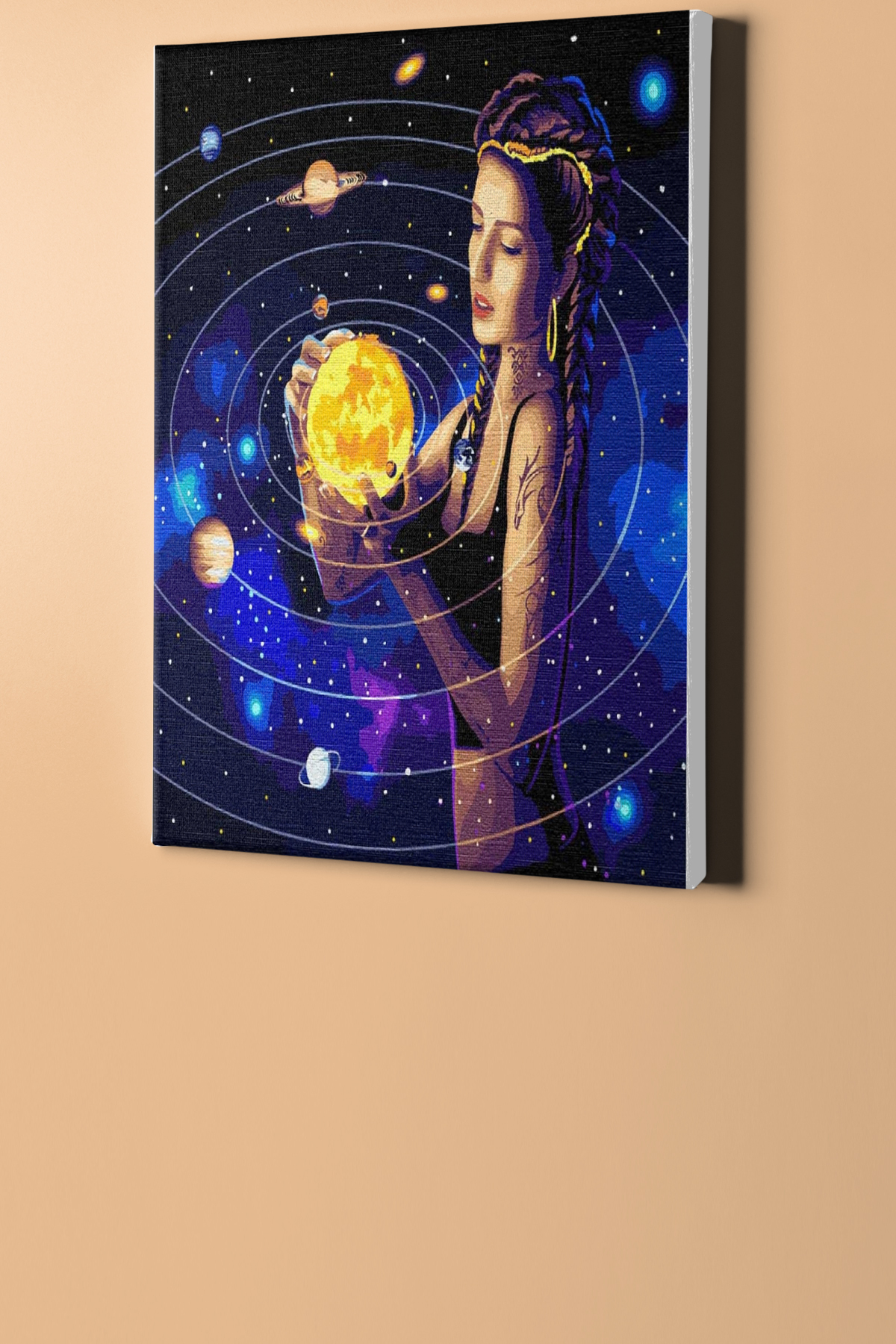 Sayılarla Boyama Seti Kasnaklı Ejderha Dövmeli Kız - Görsel 2