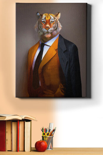 Sayılarla boyama seti kasnaklı kaplan adam figürü yakın çekim