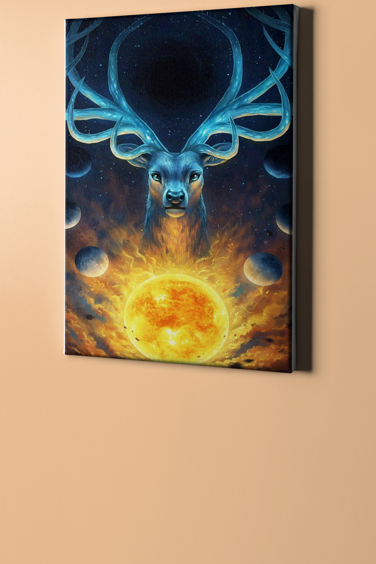 Sayılarla Boyama Seti Kasnaklı Mistik Evren Ve Geyik - Görsel 2