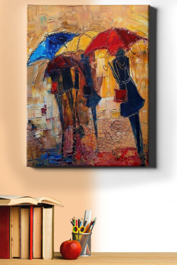 Sayılarla Boyama Seti Kasnaklı Renkli Şemsiyeler Yakın Çekim