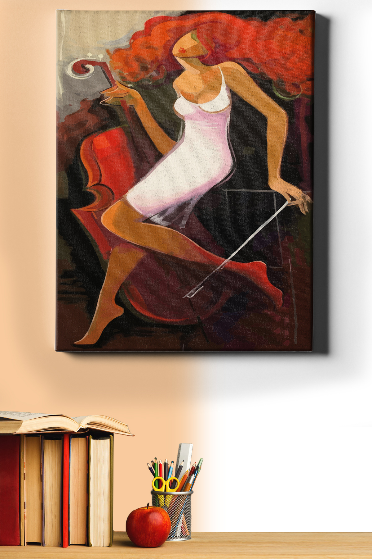 Sayılarla Boyama Seti Kasnaklı Kemancı Kız 2