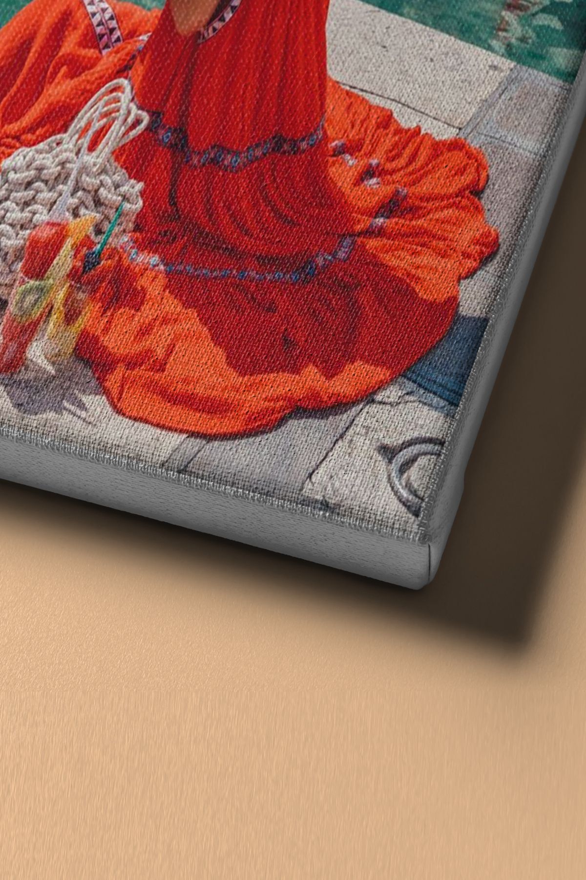 Sayılarla Boyama Seti Kasnaklı Venedik'te Kırmızılı Kadın - Görsel 4