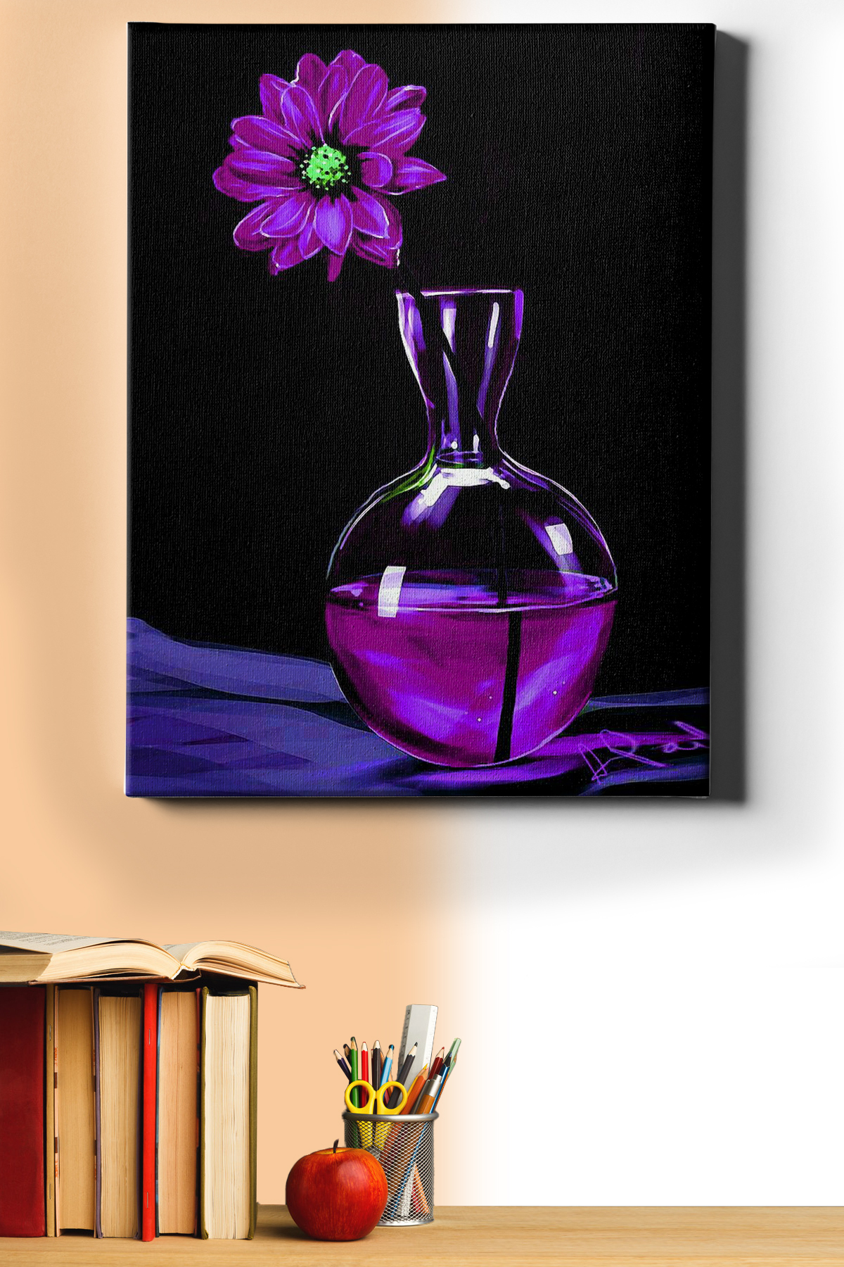 Sayılarla Boyama Seti Kasnaklı Mor Ve Çiçek