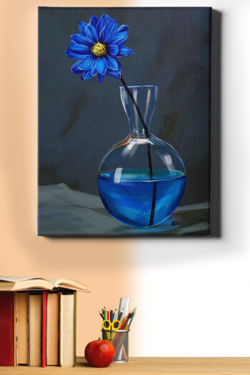 Sayılarla Boyama Seti Kasnaklı Mavi Çiçek Tamamı