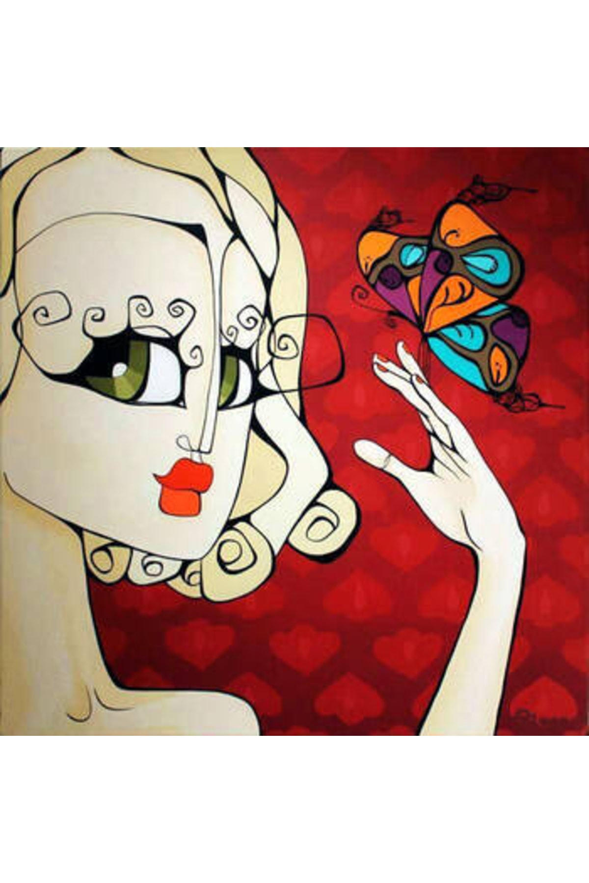 Sayılarla Boyama Seti Kasnaklı Kelebekli Güzel Kadın - Görsel 2