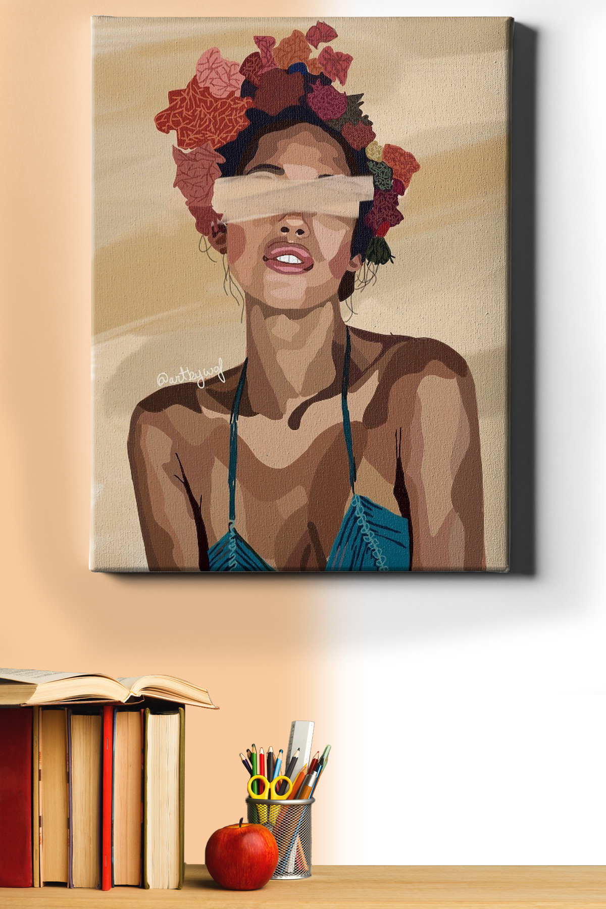 Sayılarla Boyama Seti Çerçevesiz Pastel Renk Kadın