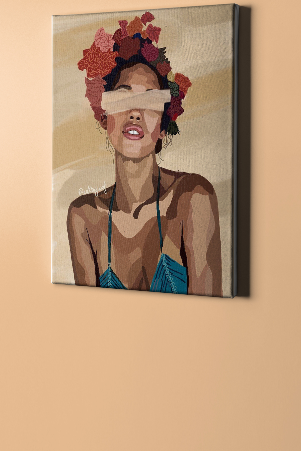 Sayılarla Boyama Seti Çerçevesiz Pastel Renk Kadın - Görsel 2