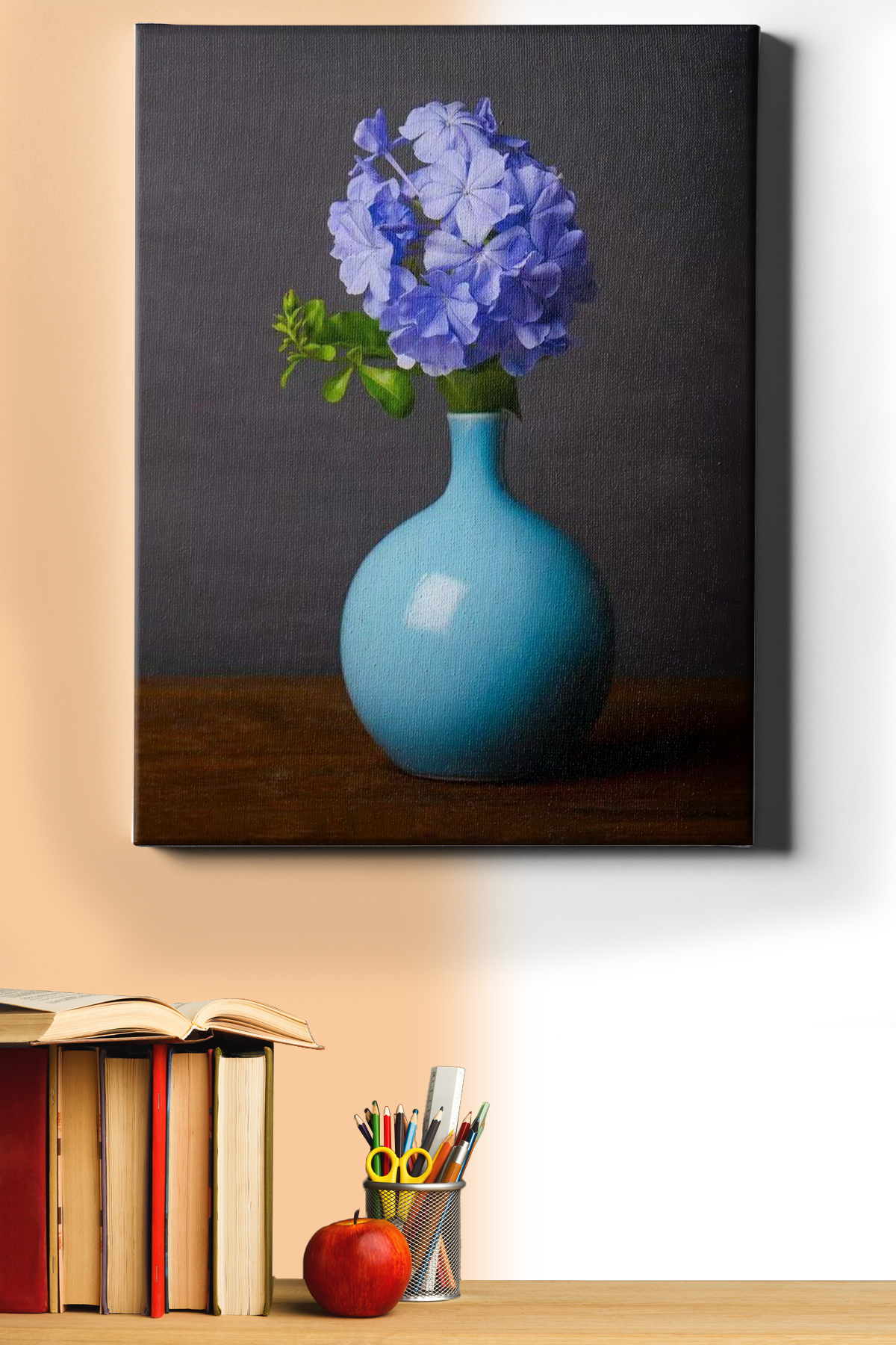 Sayılarla Boyama Seti Kasnaklı Vazodaki Mor Çiçek