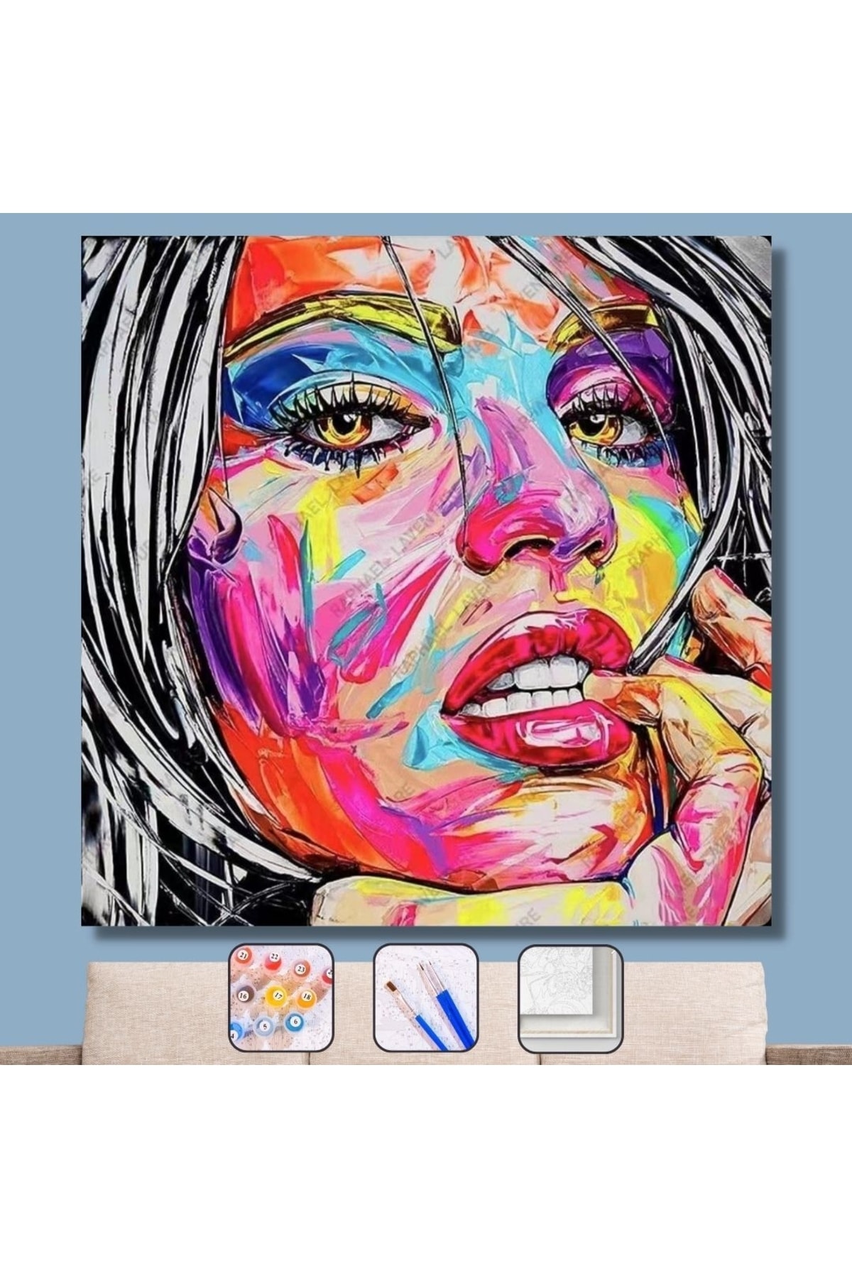 Sayılarla Boyama Seti Kasnaklı Renkli Çizgi Kadın