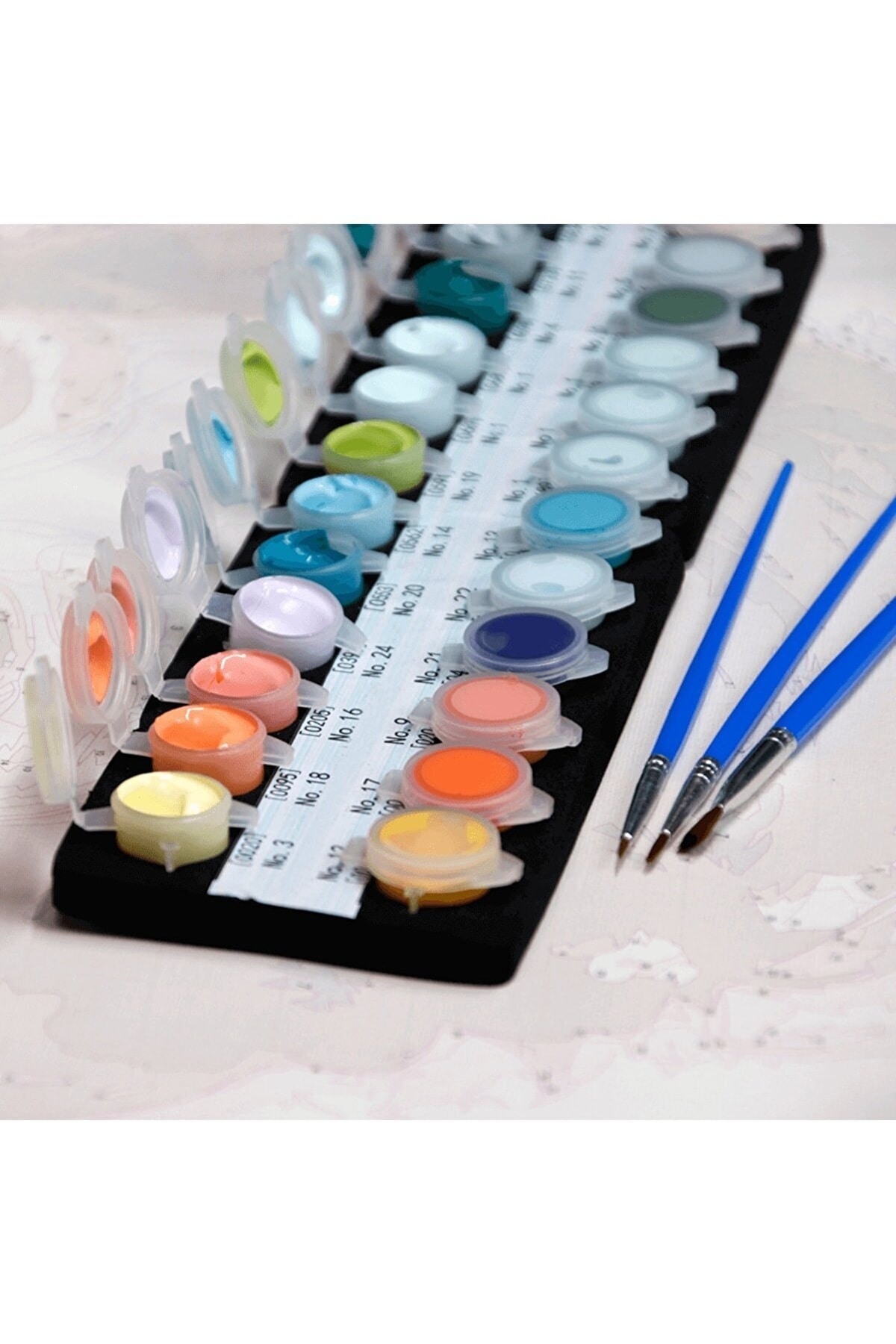 Sayılarla Boyama Seti Kasnaklı Renkli Çizgi Kadın - Görsel 3