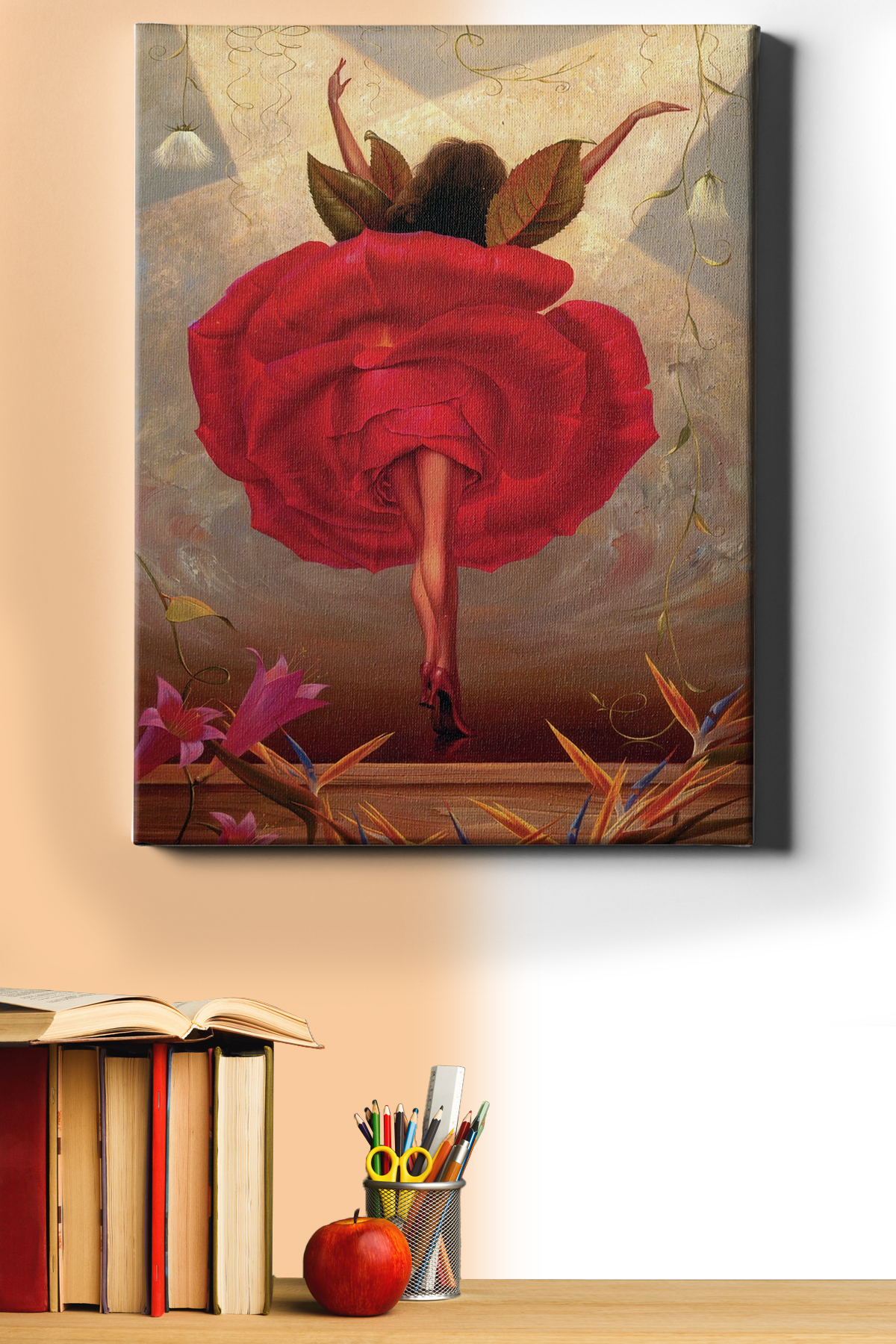 Sayılarla Boyama Seti Kasnaklı Gül Giyen Kadın