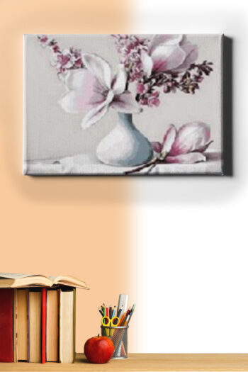 Kasnaklı Sayılarla Boyama Seti Zarif Manolya Desenli