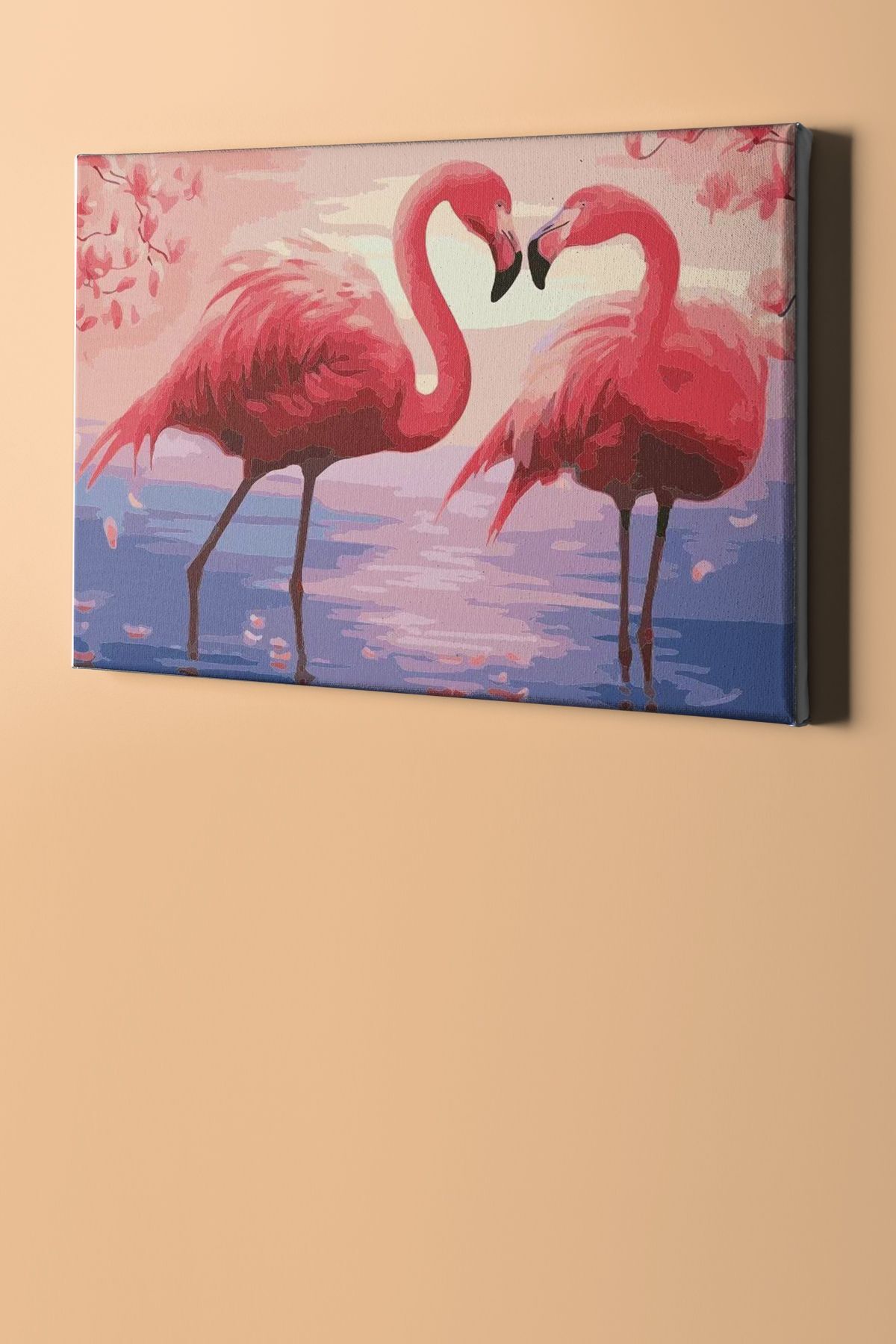 Aşık Flamingolar Sayılarla Boyama Seti Kasnaklı - Görsel 2