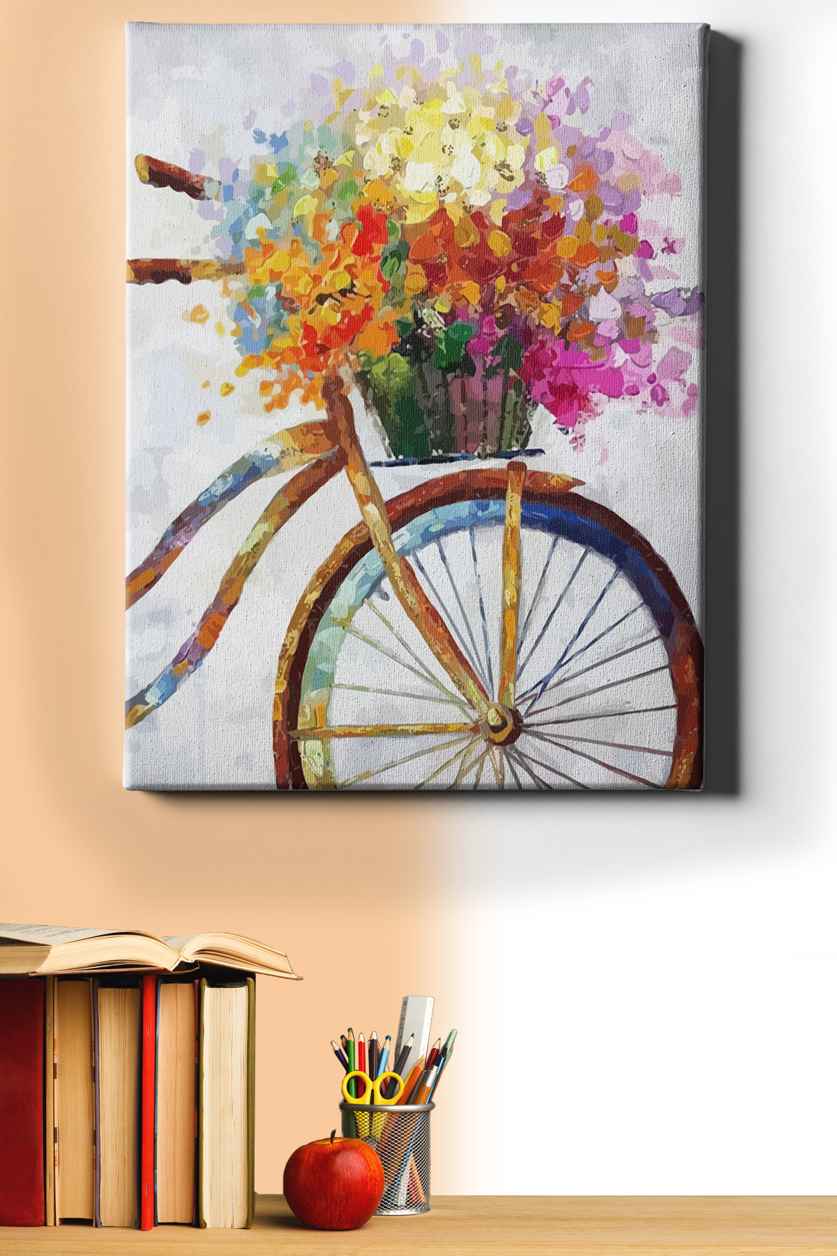 Sayılarla Boyama Seti Kasnaklı Çiçekli Bisiklet