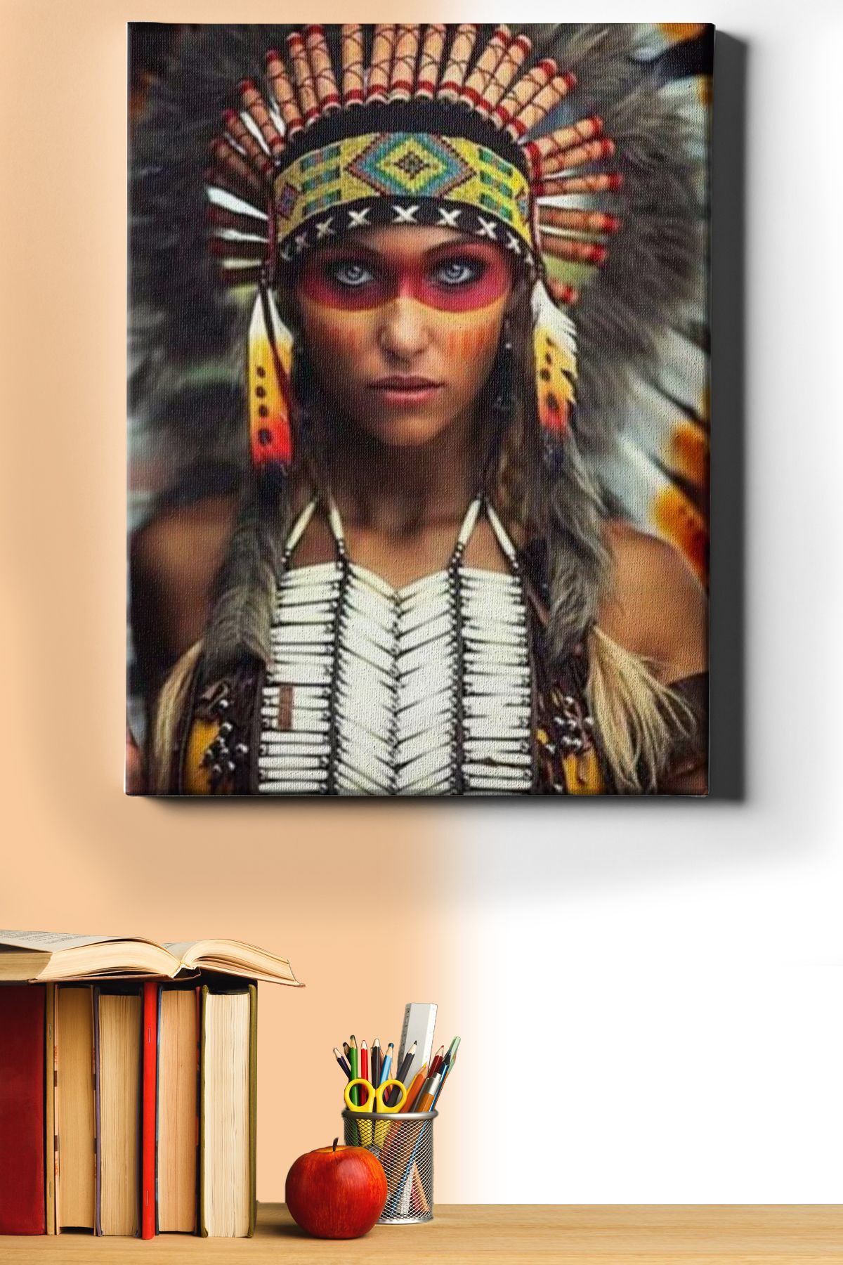 Sayılarla Boyama Seti Kasnaklı Kızılderili Kız