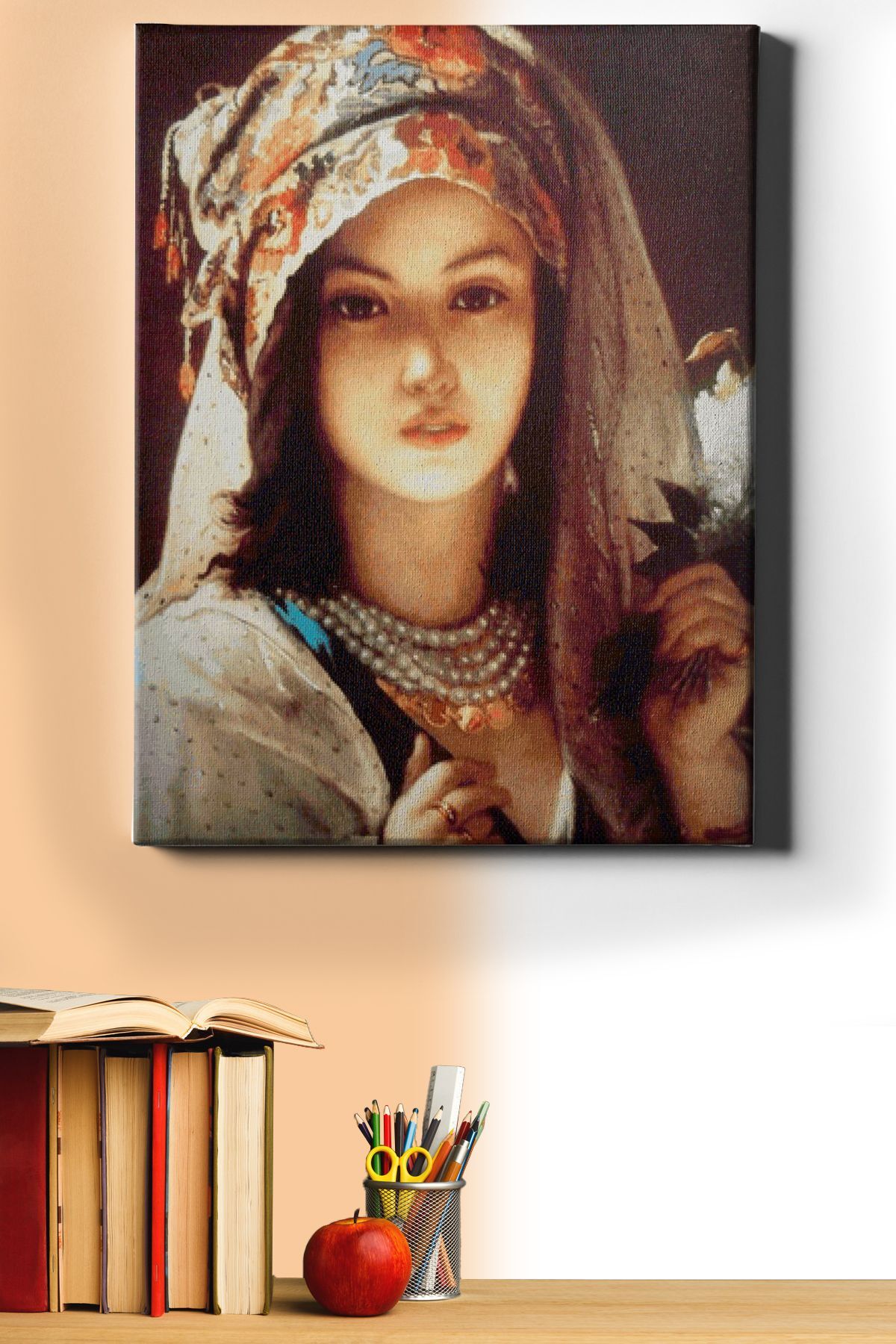 Sayılarla Boyama Seti Kasnaklı Beyaz Leylaklı Kız