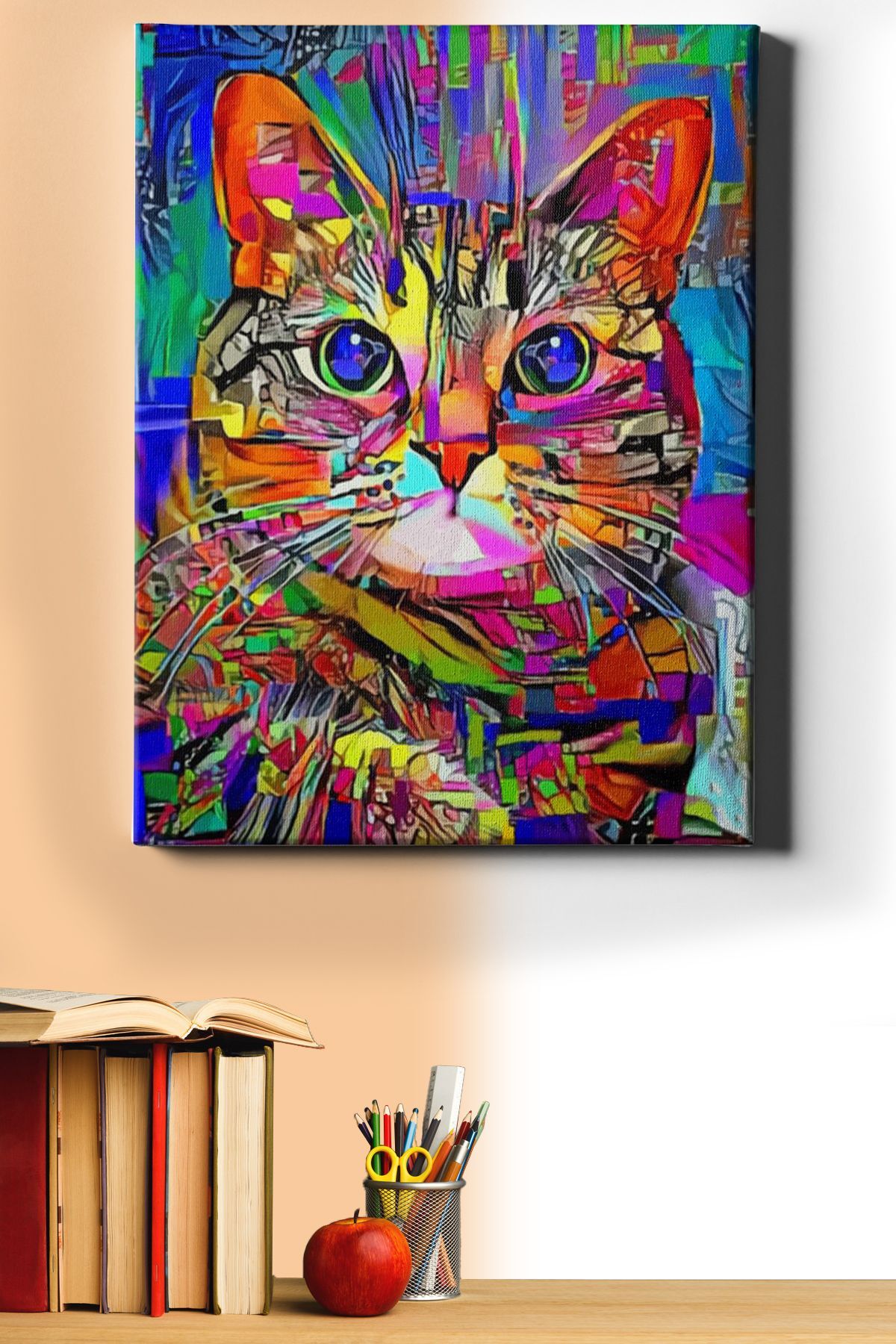 Sayılarla Boyama Seti Kasnaklı Rengarenk Kedi