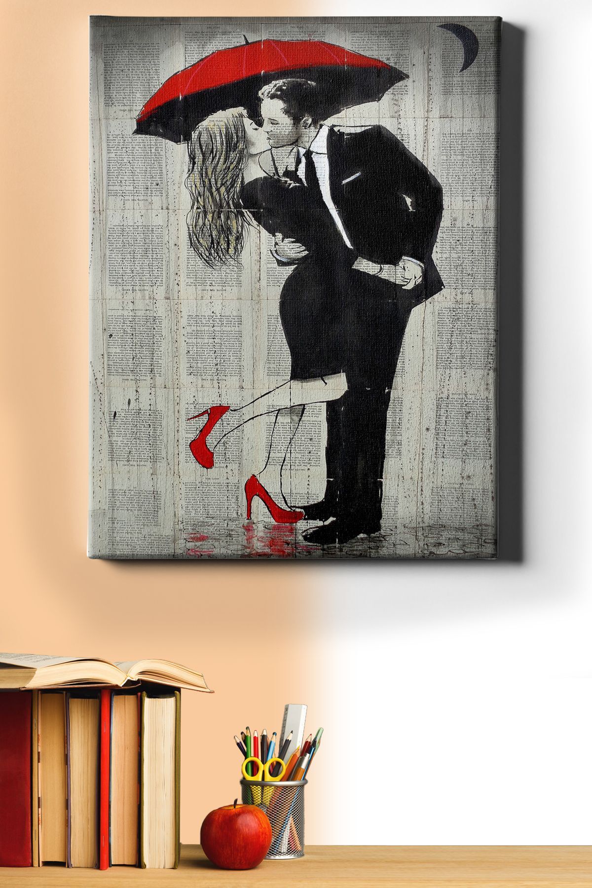 Sayılarla Boyama Seti Kasnaklı Aşk Ve Kırmızı Şemsiye 4