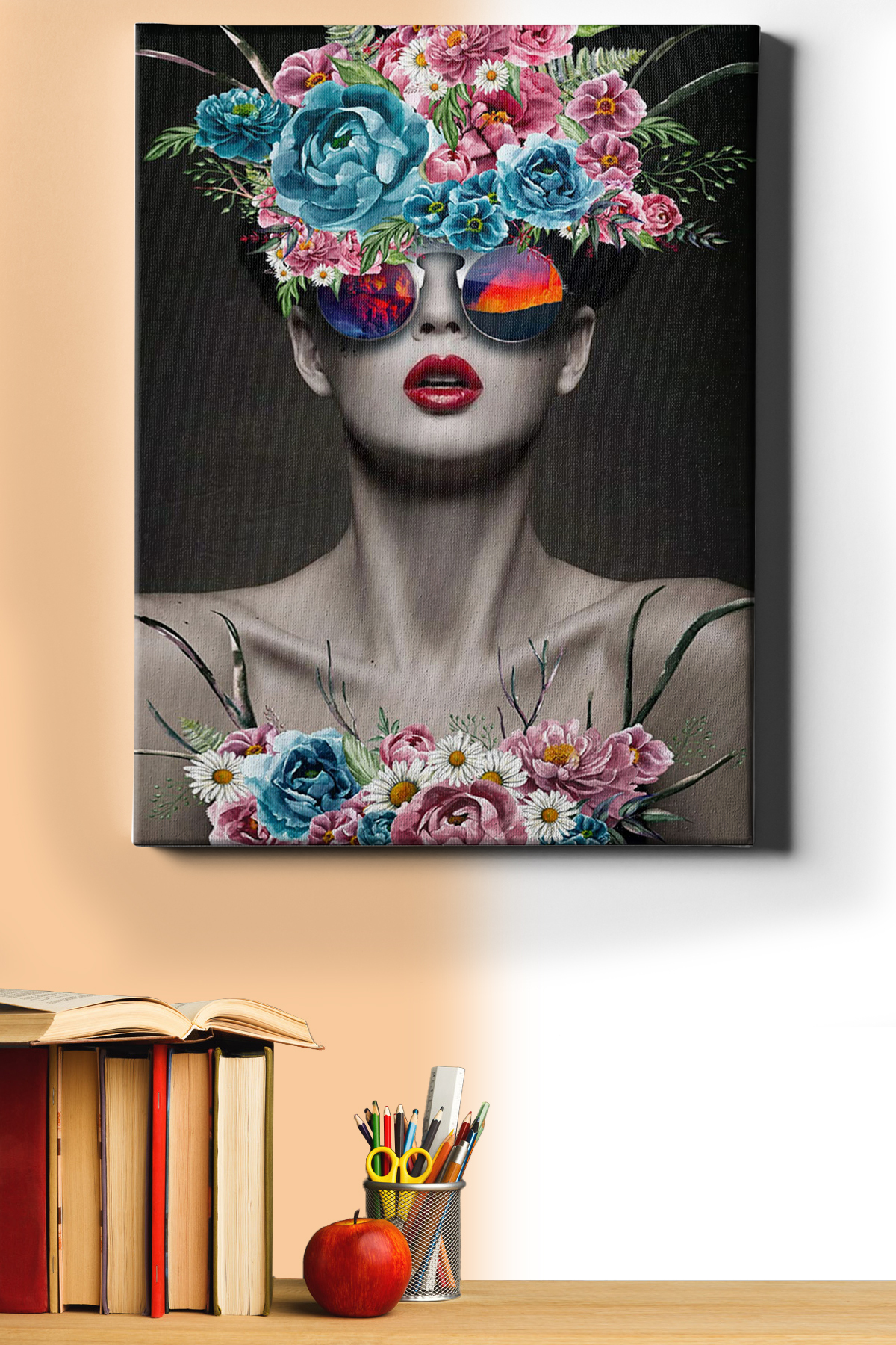 Sayılarla Boyama Seti Kasnaklı Çiçek Saçlı Kadın 7