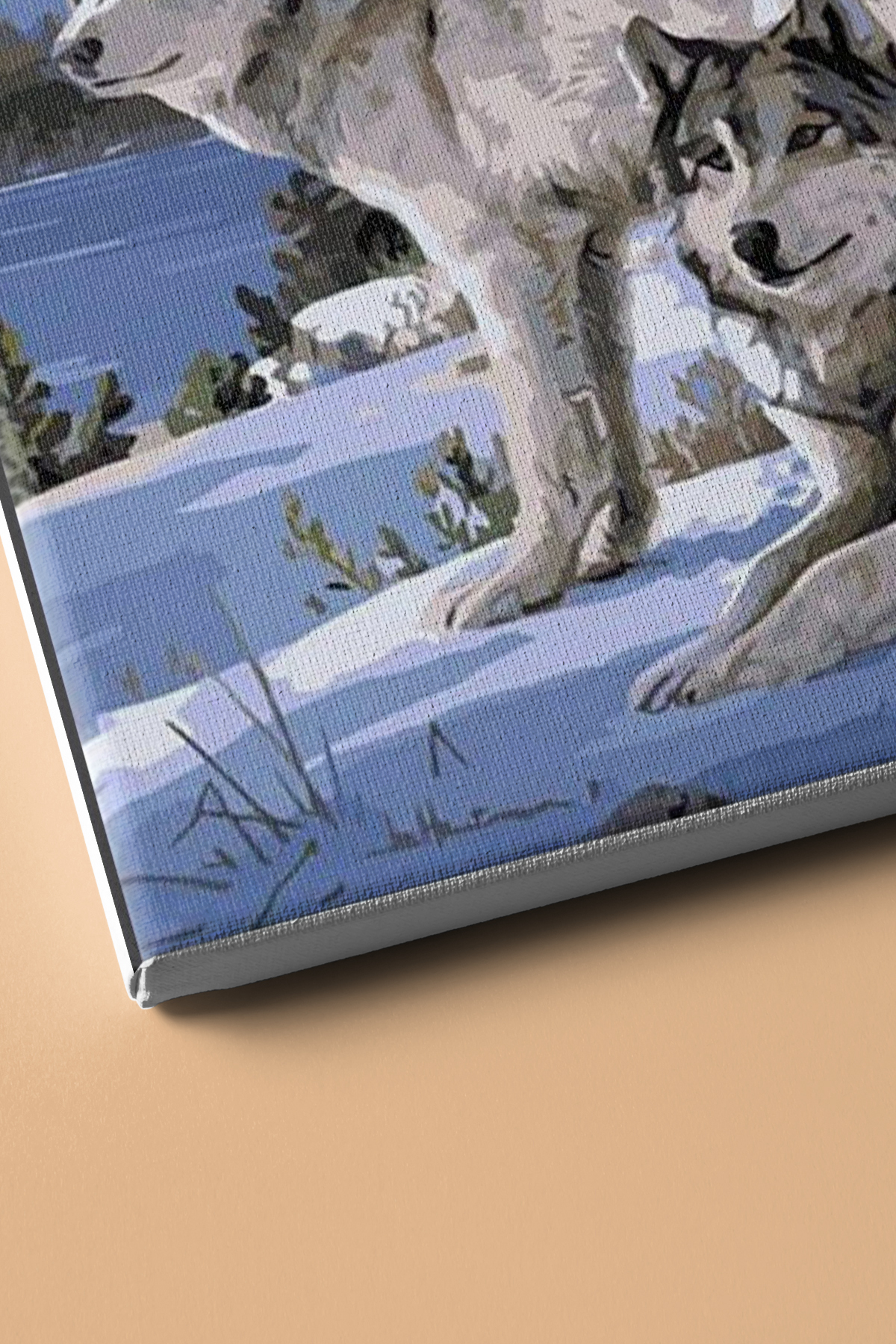 Sayılarla Boyama Seti Kasnaklı Kurtlar Ve Kar - Görsel 3