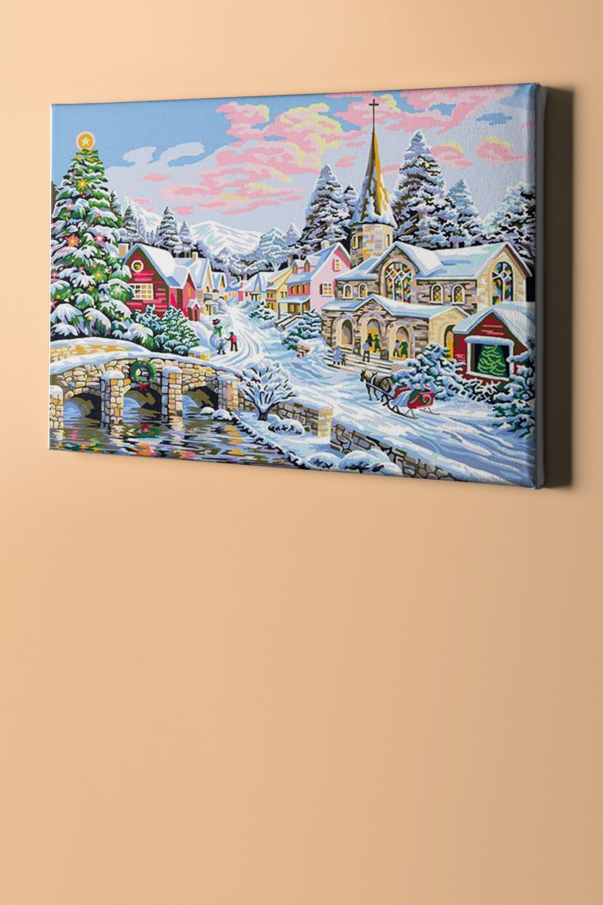 Sayılarla Boyama Seti Kasnaklı Kasabada Kış Keyfi - Görsel 2